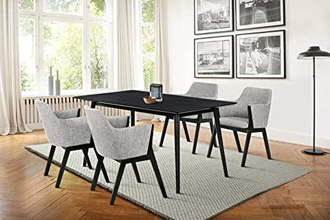 Armen Living Westmont and Renzo 5 Piece Dining Set, 59&#34; Rectangular, Grey/Black Wood