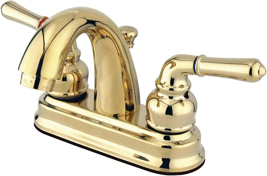 Kingston Brass GKB5612NML Naples 4&#34; Centerset Bathroom Faucet, 3-5/8&#34; Spout Reach, Polished Brass