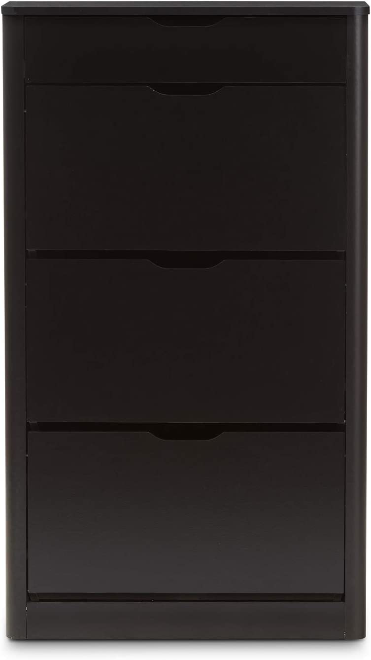 Baxton Studio Cayla 4 Drawer Shoe Cabinet in Black