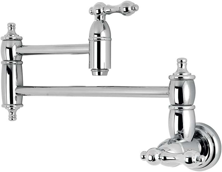 Kingston Brass KS3108AL Restoration Pot Filler, Brushed Nickel,8-1/8-Inch Spout Height