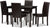 Baxton Studio Mia Modern and Contemporary Dark Brown Faux Leather Upholstered 5-Piece Dining Set Brown//Medium Wood/Contemporary/Table/Faux Leather/Solid Rubber Wood/Foam