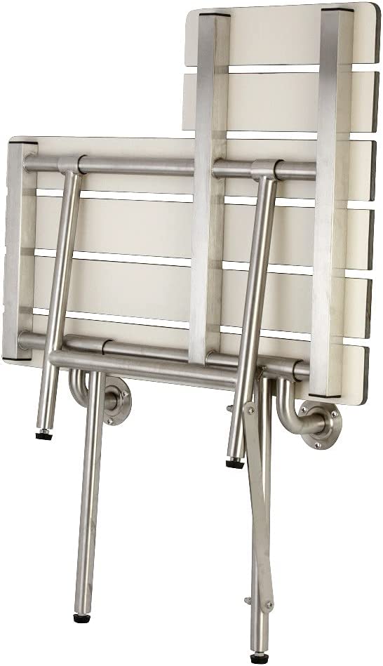 Kingston Brass KBSS2821P Adascape Shower Seat, Brushed Stainless Steel