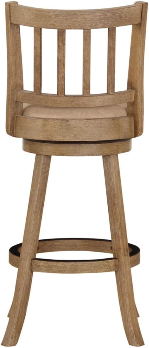 Boraam Sheldon Bar Height Stool, 1 Pack, 29-Inch, 1-Pack, Driftwood Wire-Brush and Oatmeal