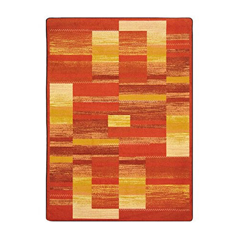 Joy Carpets Kid Essentials Boomblox Teen Area Rugs, 46-Inch by 64-Inch by 0.36-Inch, Orange