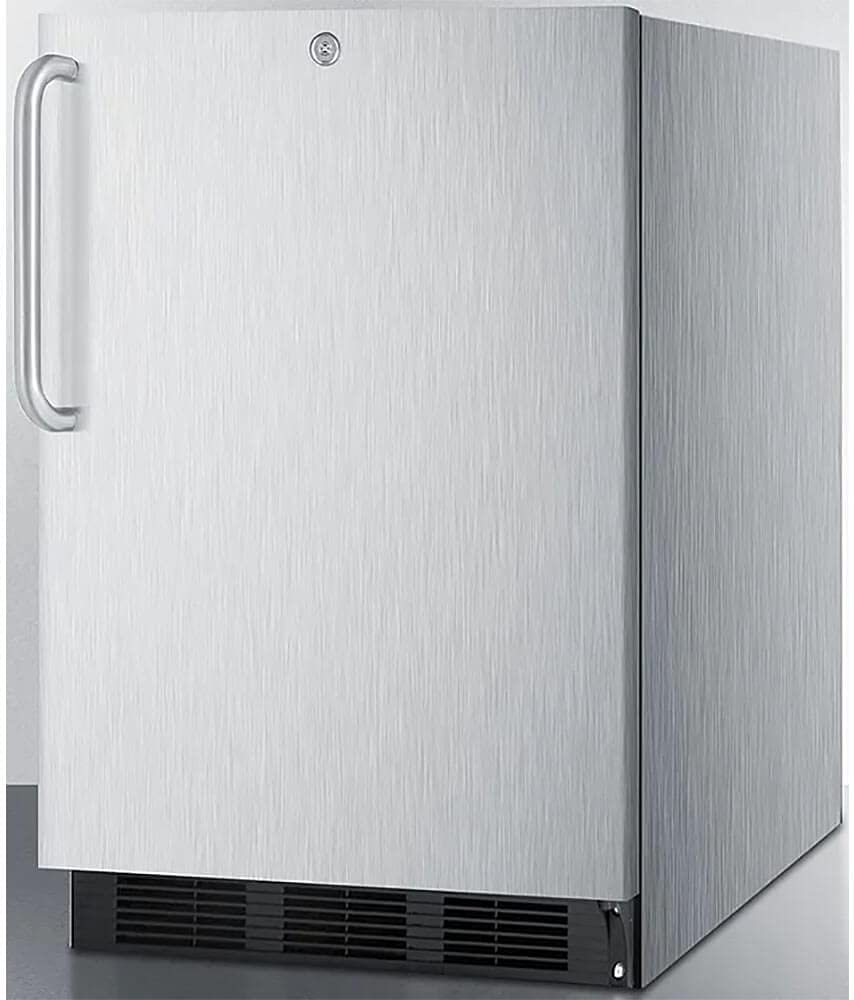 Summit Appliance SPR7BOSSTADA ADA Compliant Commercial Outdoor Refrigerator for Built-in or Freestanding Use in Complete Stainless Steel Exterior with Auto Defrost, Lock and Towel Bar Handle