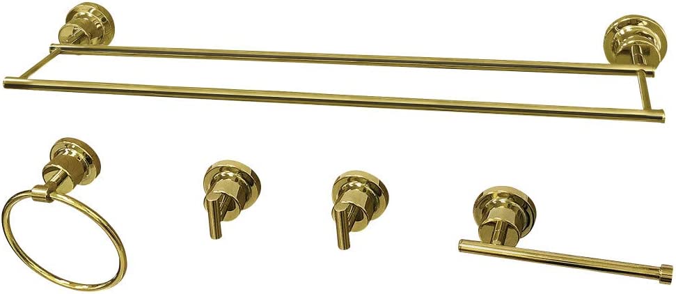 Kingston Brass BAH821330478PB Concord Bathroom Hardware Set, Polished Brass