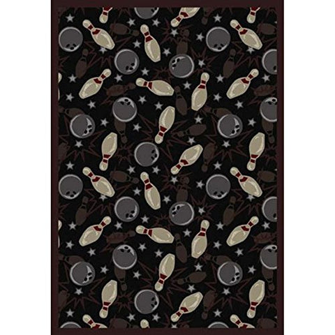Joy Carpets Sports Fan Retro Bowl Area Rugs, 92-Inch by 129-Inch by 0.36-Inch, Midnight