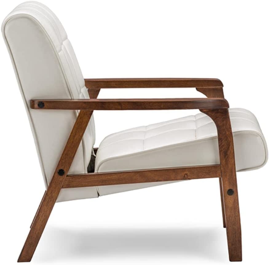 Baxton Studio Mid-Century Masterpieces Club Chair, White (Togo CC-109-545)