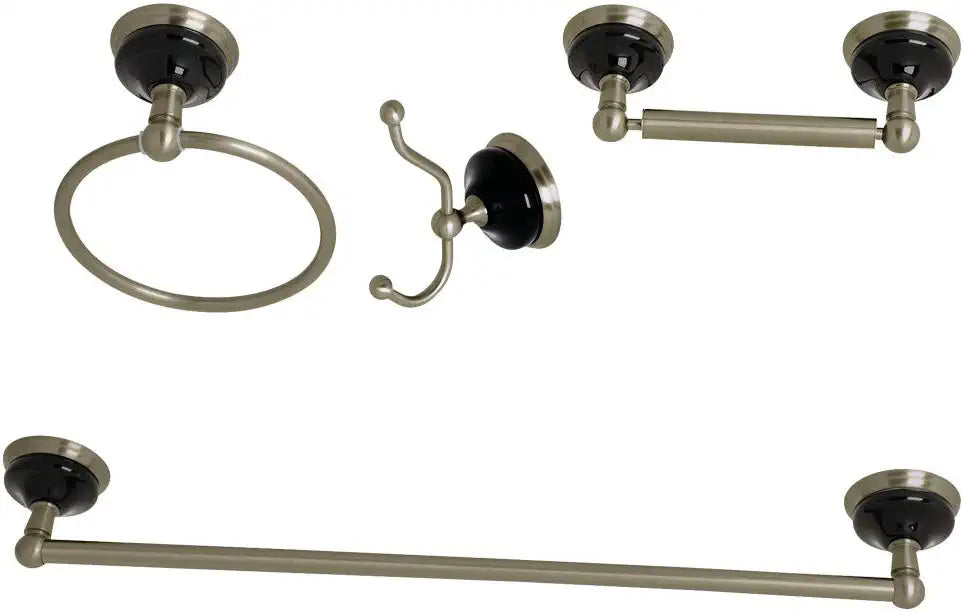 Kingston Brass BAK9112478BN Water Onyx Bathroom Hardware Set, Brushed Nickel