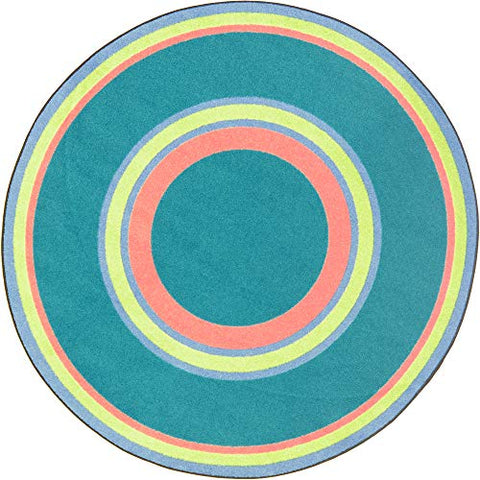 Joy Carpets Kid Essentials Ripples Misc Sold Color Area Rugs, 64-Inch by 64-Inch by 0.36-Inch, Teen
