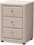 Baxton Studio Tessa Modern and Contemporary Fabric Upholstered 3-Drawer Nightstand