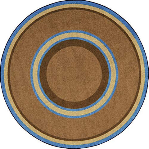Joy Carpets Kid Essentials Ripples Misc Sold Color Area Rugs, 64-Inch by 64-Inch by 0.36-Inch, Chocolate