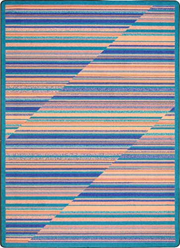 Joy Carpets Kid Essentials Rhythm Teen Area Rugs, 64-Inch by 92-Inch by 0.36-Inch, Water