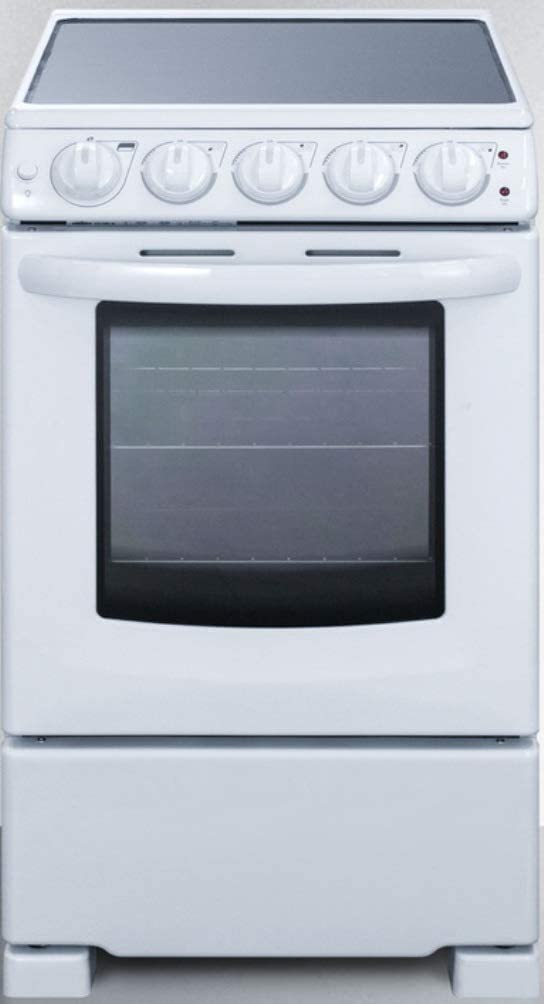 Summit REX2051WRT 20&#34;&#34; Freestanding Electric Range with 4 Elements 2.3 cu. ft. Oven Capacity Smooth Ceramic Glass Top ADA Compliant Hot Surface Indicator in White