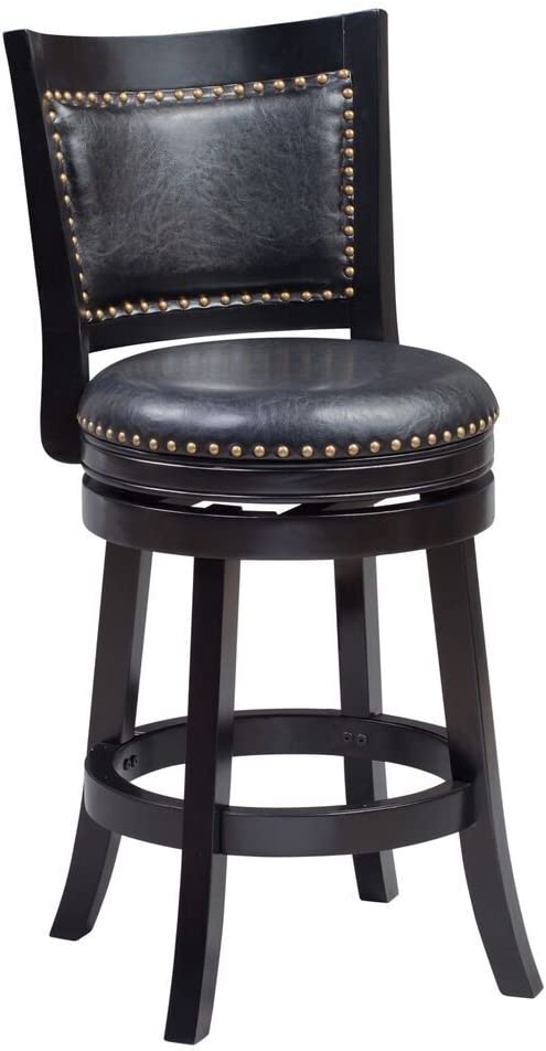 Boraam Bristol Counter Height Swivel Stool, 24-Inch, Black