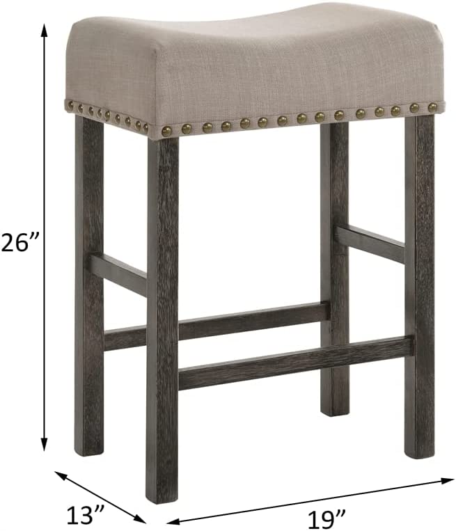 ACME Furniture Martha II Counter Height Stool, Weathered Gray