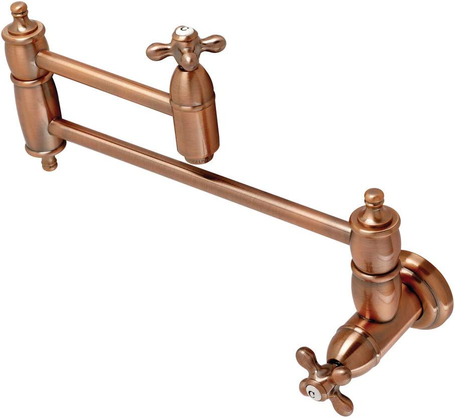 Kingston Brass KS310AXAC Restoration Pot Filler, Antique Copper