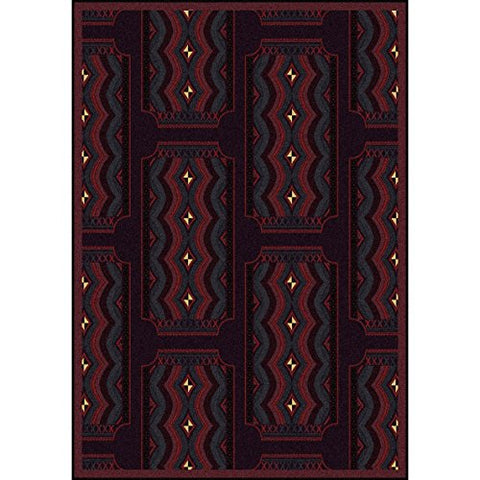 Joy Carpets Any Day Matinee Deco Ticket Theater Area Rugs, 92-Inch by 129-Inch by 0.36-Inch, Burgundy