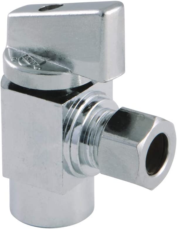 Kingston Brass KF33101CTL Columbia IPS x 3/8 Inch O.D Comp Quarter-Turn Angle Stop Valve, Polished Chrome