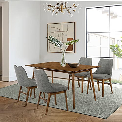 Armen Living Westmont and Azalea 5 Piece Dining Set, 59&#34; Rectangular, Charcoal/Walnut Wood