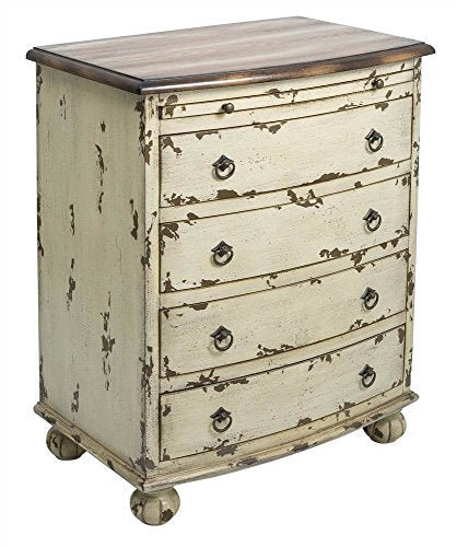 White Distressed Two Tone Drawer Chest