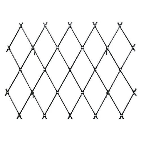 Achla Designs FT-32G Mounted Lattice Wrought Iron Garden Wall Trellis, Graphite