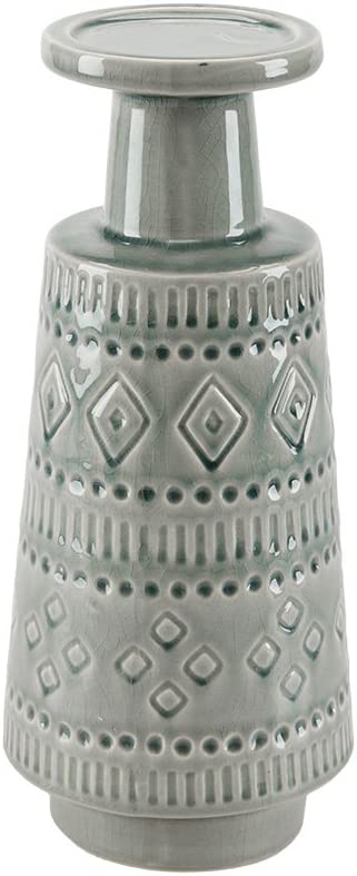 Madison Park Davos Ceramic Candle Holder Blue Small