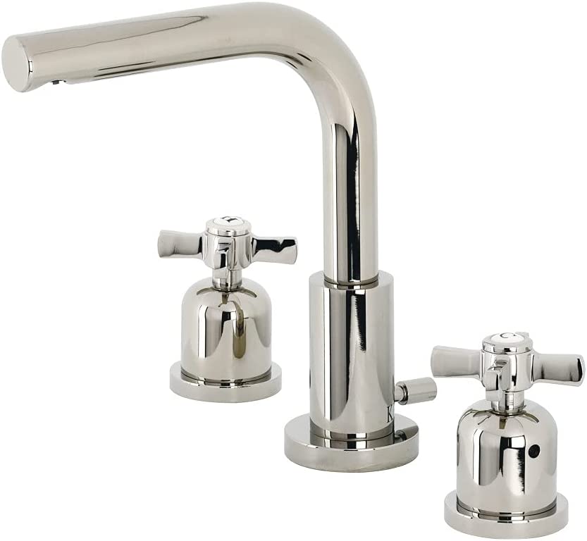 Kingston Brass FSC8959ZX Millennium Widespread Bathroom Faucet, 5-3/8 Inch in Spout Reach, Polished Nickel