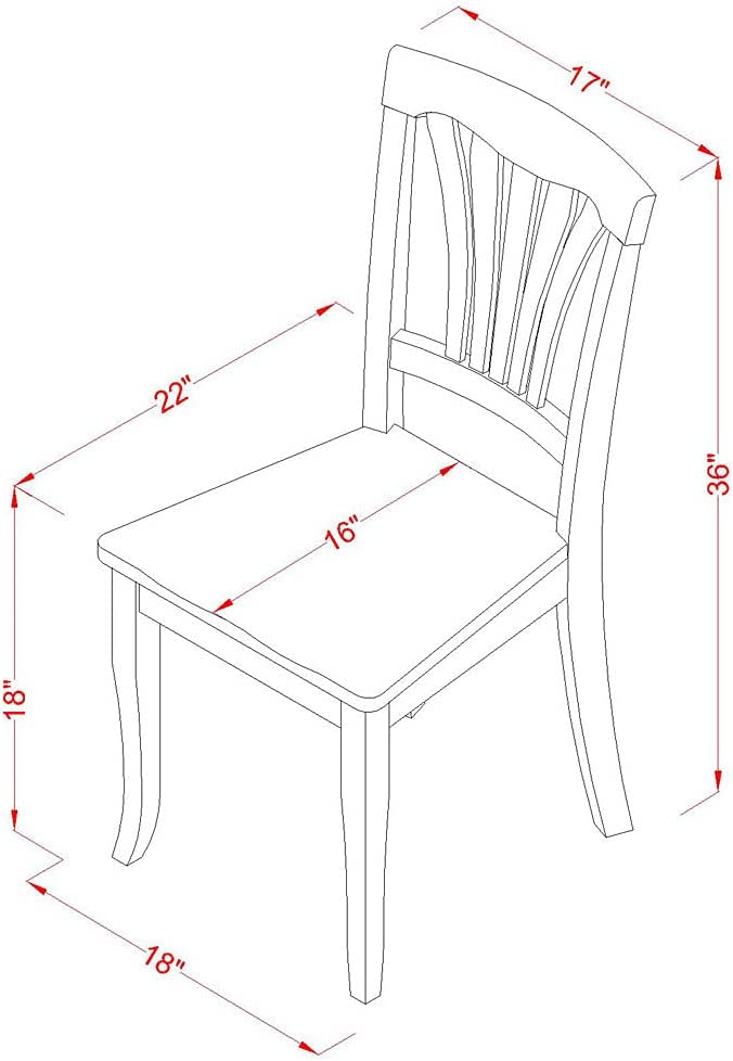 East West Furniture ANAV3-WHI-W 3 Pc Small Kitchen Table and Chairs Set-Small Table Plus 2 Dining Chairs