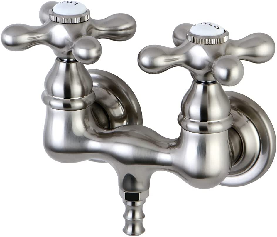 Kingston Brass CC37T8 Vintage Leg Tub Filler, Satin Nickel,3-3/8-Inch Center