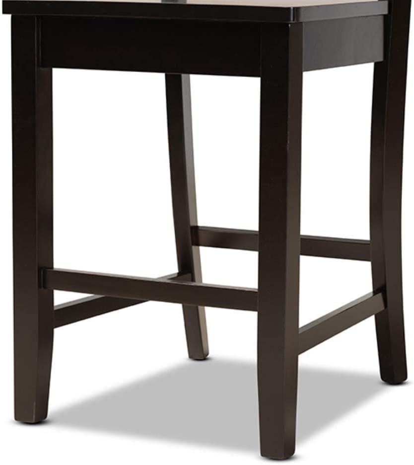 Baxton Studio Caron Modern and Contemporary Transitional Dark Brown Finished Wood 2-Piece Counter Stool Set