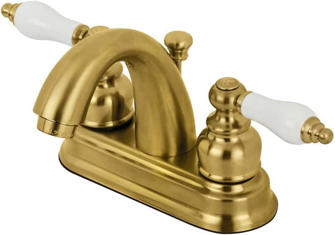 Kingston Brass KB5617PL Restoration 4-Inch Centerset Bathroom Faucet, Brushed Brass