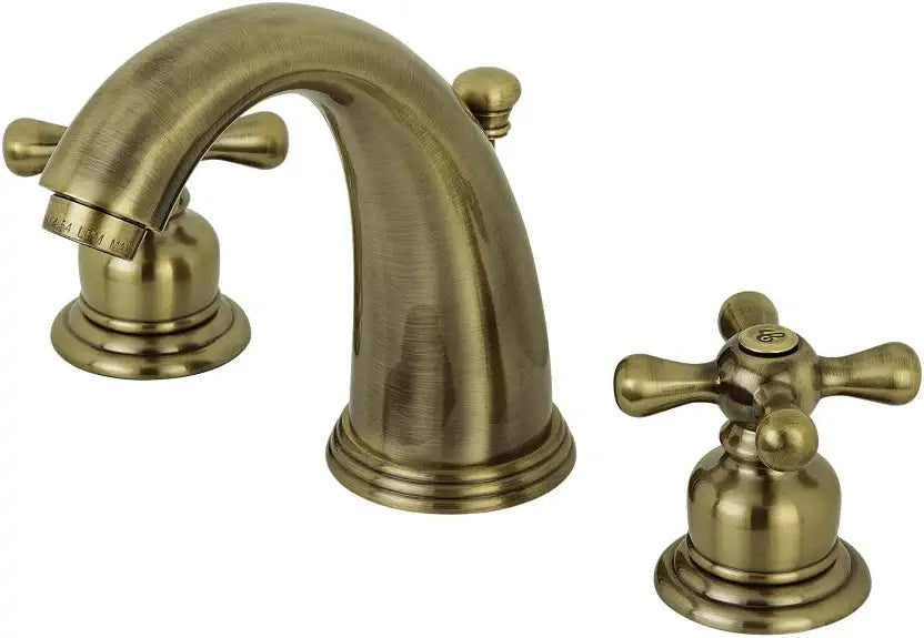 Kingston Brass KB983AXAB Victorian 2-Handle 8 in. Widespread Bathroom Faucet, Antique Brass