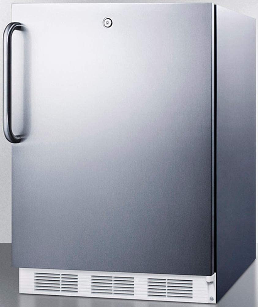 Summit Appliance FF6LW7CSSADA ADA Compliant Commercial All-refrigerator for Built-in General Purpose Use with Fully Wrapped Stainless Steel Exterior, Front Lock, Auto Defrost, Adjustable Thermostat