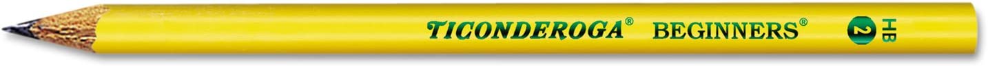 DIXON Ticonderoga Beginners Wood Pencil W/o Eraser, #2, Yellow, Dozen