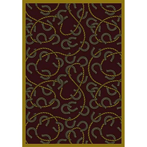 Joy Carpets Kaleidoscope Rodeo Whimsical Area Rugs, 46-Inch by 64-Inch by 0.36-Inch, Burgundy