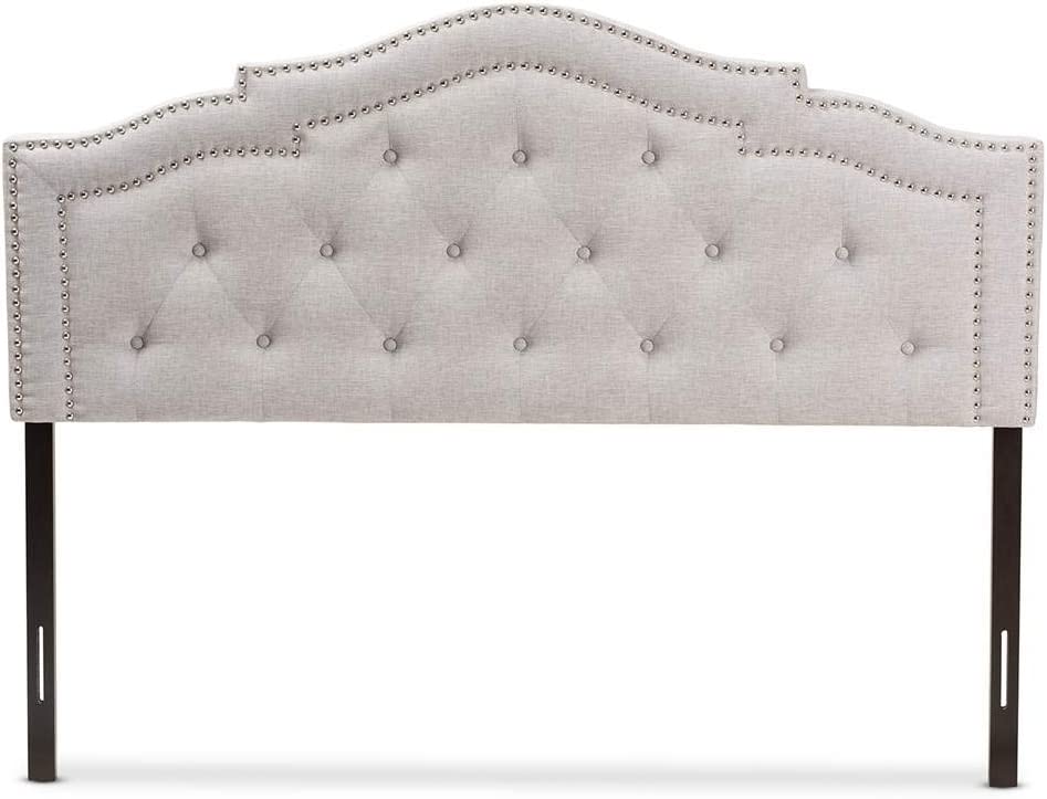 Baxton Studio Edith Modern and Contemporary Greyish Beige Fabric Queen Size Headboard