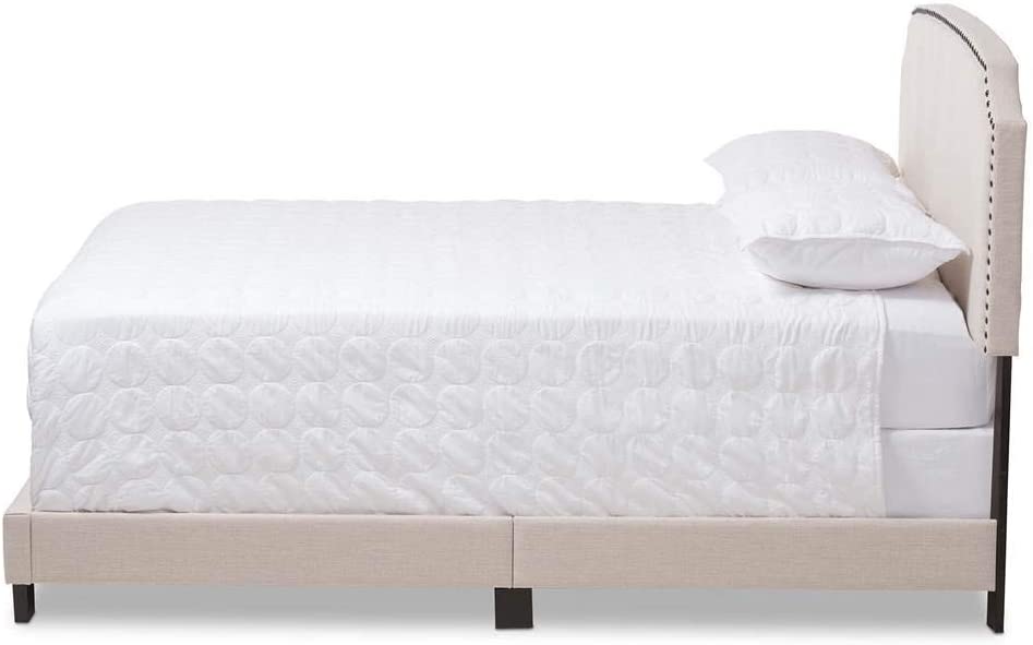 Baxton Studio Odette Modern and Contemporary Light Beige Fabric Upholstered Full Size Bed