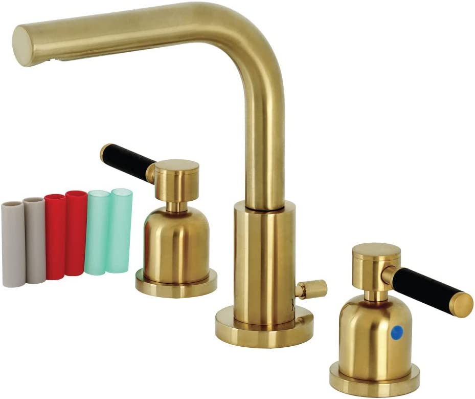 Kingston Brass FSC8953DKL Kaiser Widespread Bathroom Faucet, Brushed Brass