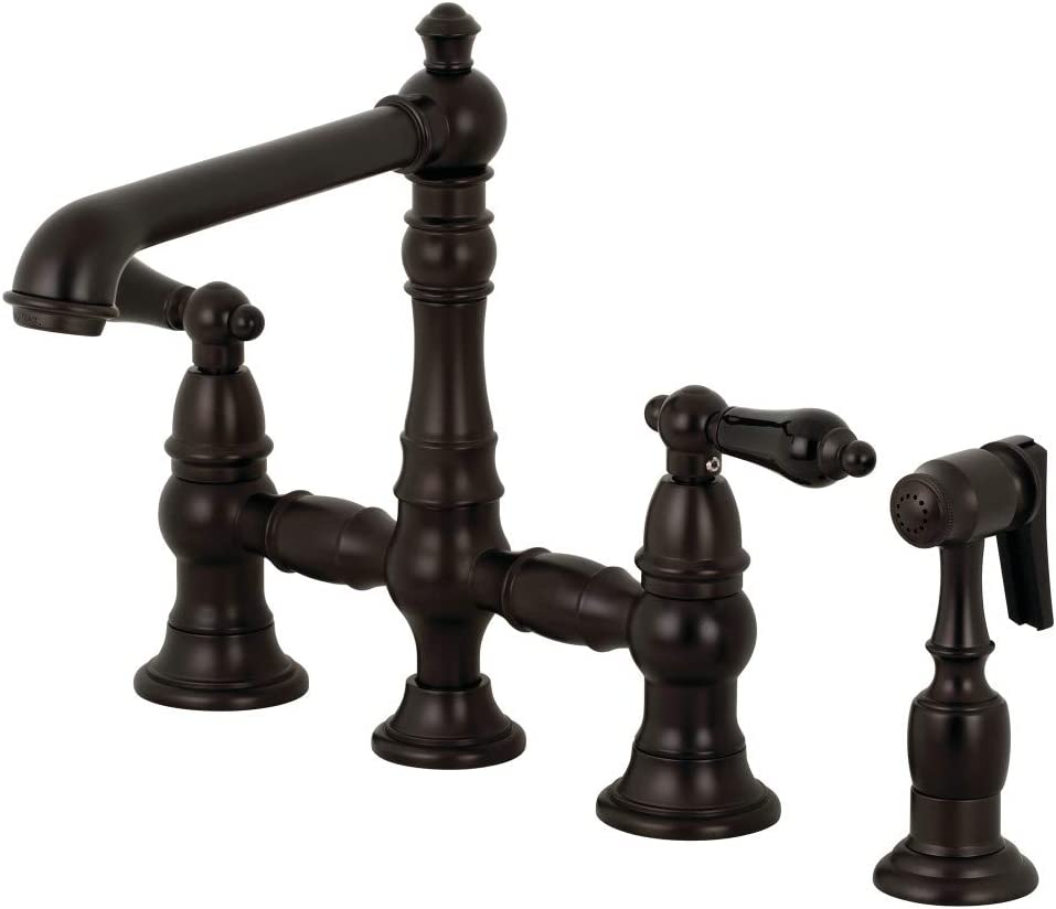 Kingston Brass KS7275PKLBS Duchess Bridge Kitchen Faucet, Oil Rubbed Bronze