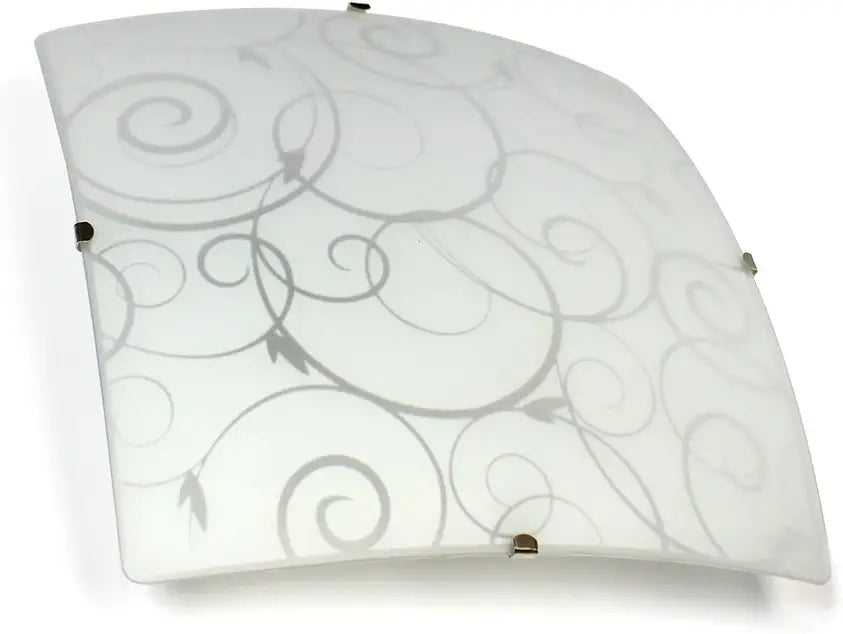 Simple Designs Square Flushmount Ceiling Light with Scroll Swirl Design