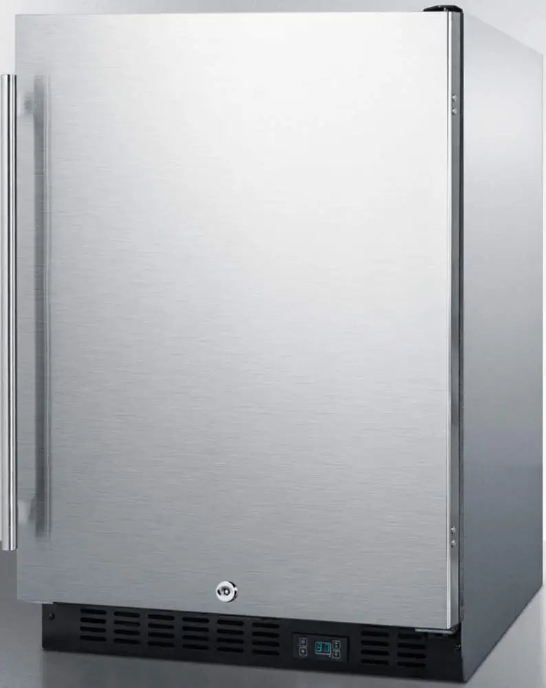 Summit Appliance SCR610BLSDCSS Built-in Undercounter Commercial All-Refrigerator with Stainless Steel Interior, Digital Thermostat, LED Lighting, Lock and Complete Stainless Steel Exterior