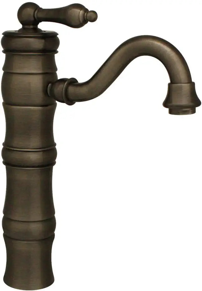 Whitehaus WHSL3-9724-P Vintage III single hole/single lever elevated lavatory faucet with traditional spout - Pewter