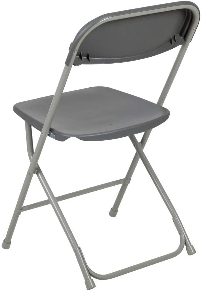 Flash Furniture Hercules√É¬¢√¢‚Ç¨≈æ√Ç¬¢ Series Plastic Folding Chair - Grey - 2 Pack 650LB Weight Capacity Comfortable Event Chair-Lightweight Folding Chair
