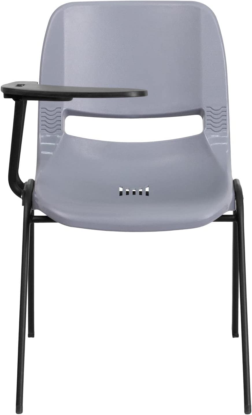 Flash Furniture Gray Ergonomic Shell Chair with Right Handed Flip-Up Tablet Arm