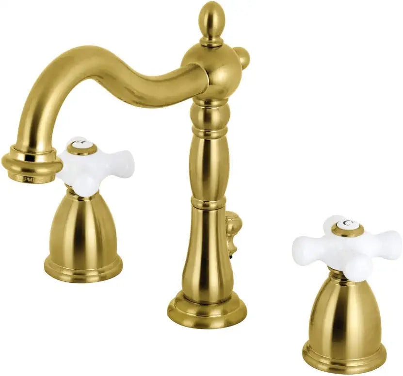 Kingston Brass KB1977PX 8 in. Widespread Bathroom Faucet, Brushed Brass