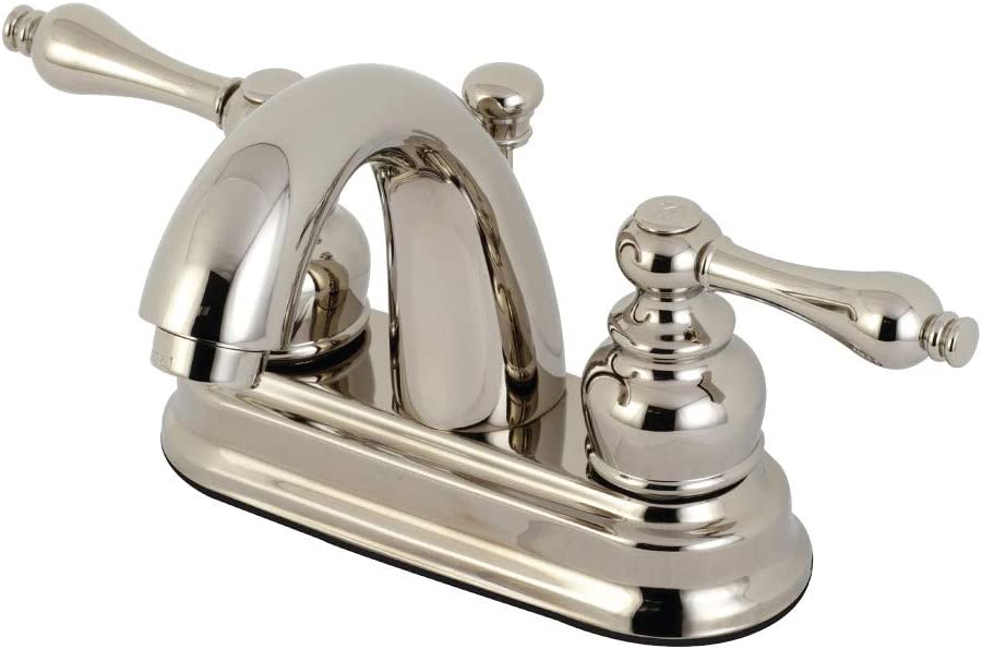 Kingston Brass KB5616AL Restoration 4&#34; Centerset Bathroom Faucet, Polished Nickel