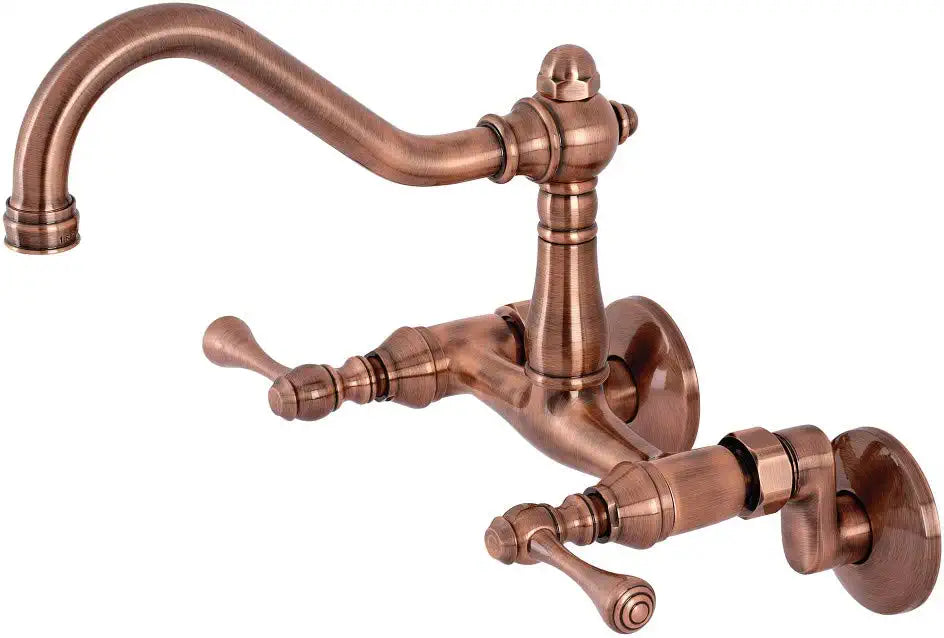 Kingston Brass KS322BLAC Vintage Kitchen Faucet, Antique Copper