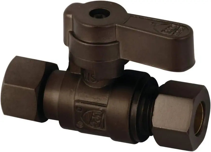 Kingston Brass KF3330ORB X 3/8 OD Comp Straight Stop Valve, Oil Rubbed Bronze