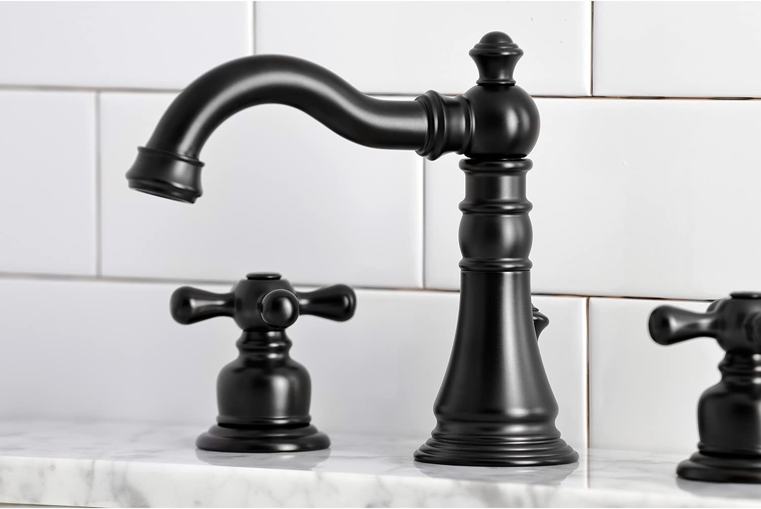 Kingston Brass FSC1970AX American Classic Widespread Bathroom Faucet, Matte Black